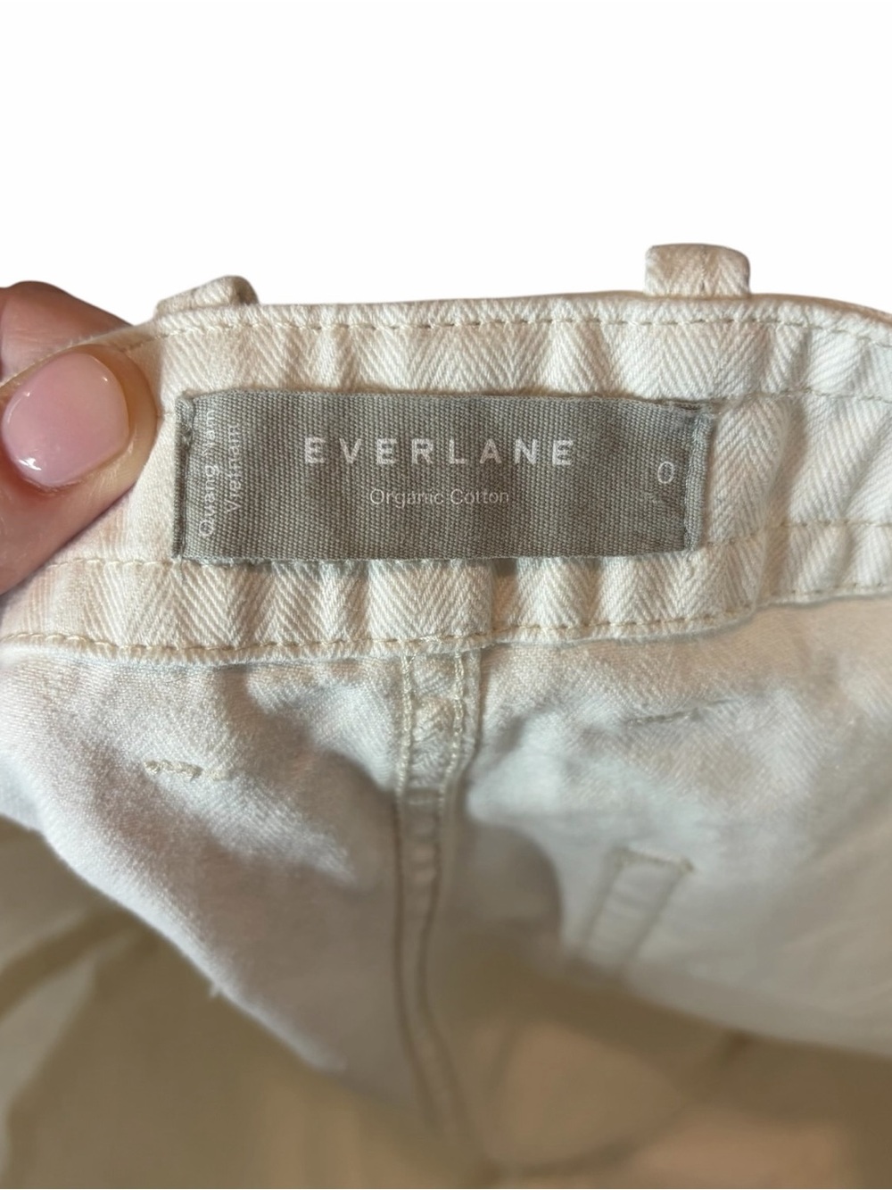 Everlane Organic Cotton Utility Pants Ecru Ivory Straight Leg Carpenter Size 0 - Picture 6 of 10